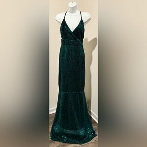 Club L London Emerald Green Sequin Maxi Dress